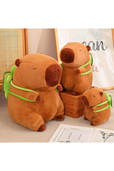 OEM Plush toy, Capybara, with turtle-shaped backpack, 38 cm