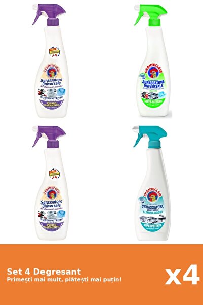 Chanteclair Set of 4 Chanteclair Degreaser: 1x White Musk, 1x Lemon, 1x Laven...