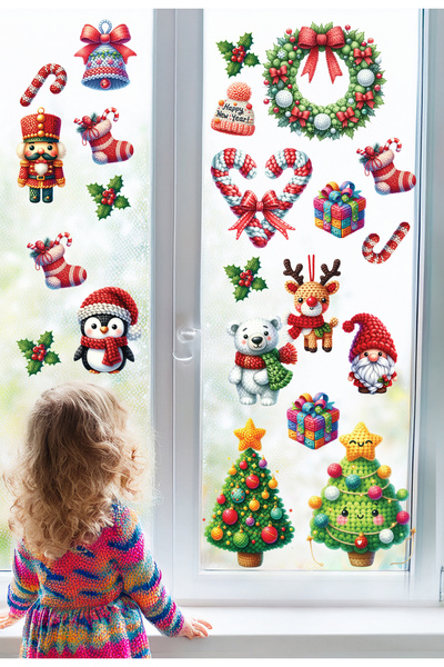 Aysprint Anul Nou Concept de împletitură pentru perete - ușă - sticlă - vitri...