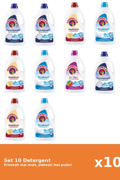 Chanteclair Set 10 Detergent Chanteclair: 3x Clasic, 3x Marsilia, 3x Bicarbonat, 1x Color