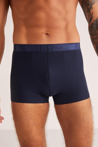 Sinem Çeyiz Kom Luca Royal Striped Cotton Sel Silk Men's Boxer