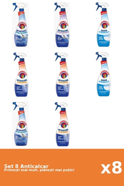 Chanteclair Set 8 Anticalcar Chanteclair: 2x Puternic, 1x Parfumat, 2x Stralu...
