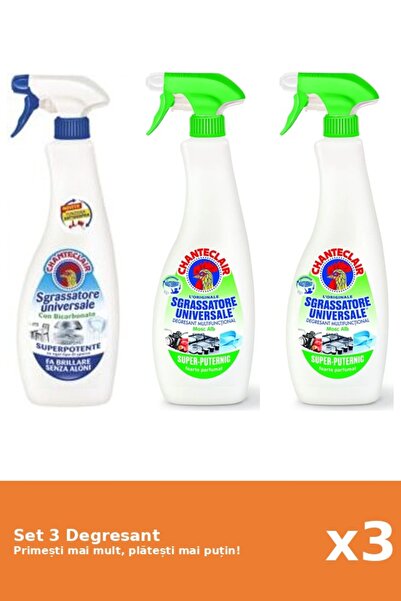 Chanteclair Set of 3 Chanteclair Degreaser: 1x Bicarbonate, 2x Lemon