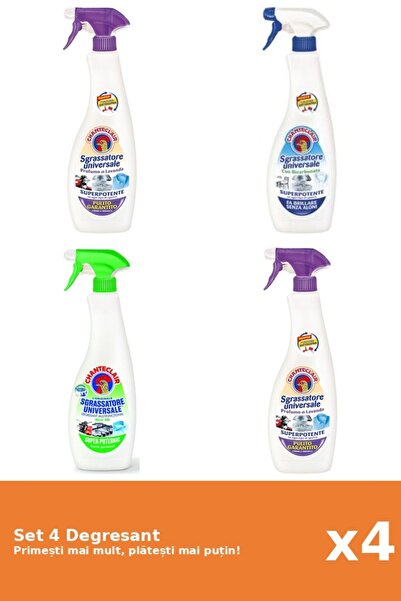 Chanteclair Set of 4 Chanteclair Degreaser: 2x White Musk, 1x Bicarbonate, 1x...
