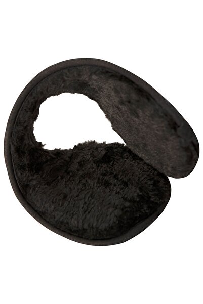 REBBEX Ear Muffs Cold Protector Neck Type Winter Fleece Earmuffs Oversized - Protects from Cold - Black