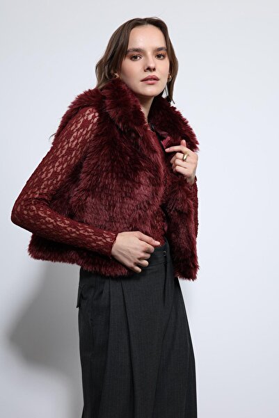 Antioch Burgundy Plush Look Vest