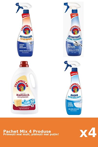 Chanteclair Set 4 Mix Chanteclair: 3 Anticalcar (Puternic, Rapid, Stralucire)...