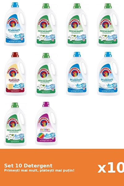 Chanteclair Set 10 Detergent Chanteclair: 3x Bicarbonat, 5x Mosc Alb, 1x Marsilia, 1x Color