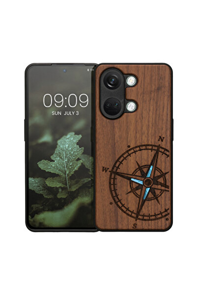 KWmobile Case for OnePlus Nord 3 5G, Brown/Blue, Wood, KWM0000204Y003C