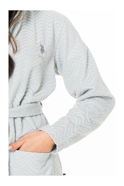 U.S. Polo Assn. Women's Waist-Fastening Fleece Dressing Gown New Season