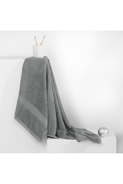 Deco King Bath towel with embroidered cotton border, 425 g/m2, Bamby, 70 x 140 cm, grey