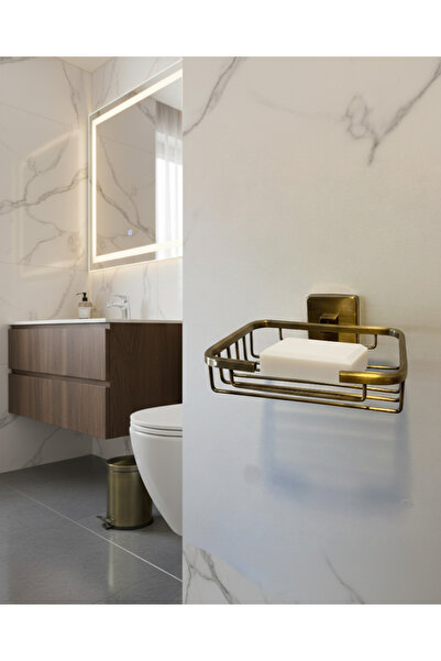 EMFA AKSESUAR حامل صابون ذهبي غير لامع - حامل صابون سلكي عتيق فاخر مصنوع من ا...