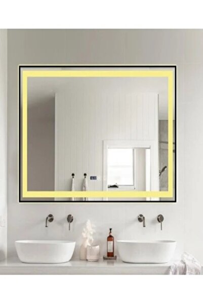 Smack Oglinda LED & Touch, 100 X 65 Cm, Functie Dezaburire Si Ceas, Rama Negr...