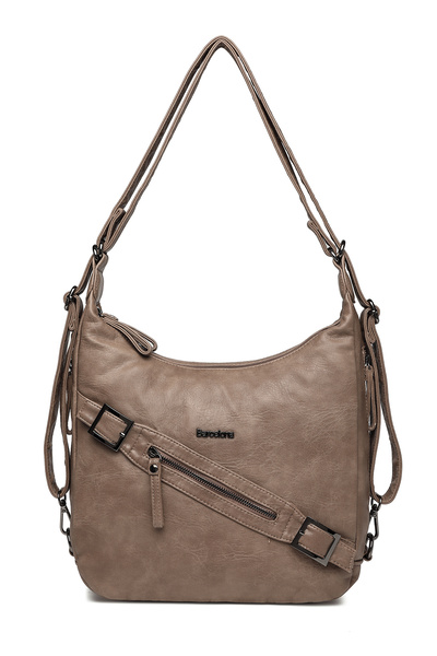 Hüvendo حقيبة كتف وحقيبة ظهر نسائية من برشلونة يومية متوسطة الحجم بتفاصيل حزا...