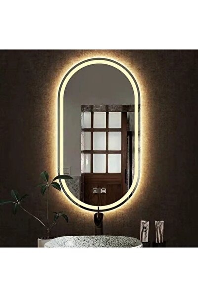 Smack Oglinda de baie LED, 50x100 cm, Lumina Rece, Caldă și Neutră, Funcție de dezaburire, Sistem Touch