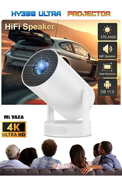 Mi VAZA Hi-Fi Speaker LCD Projector - 1280x720, Supports 1080P/4K, 170 ANSI lm, Android 11