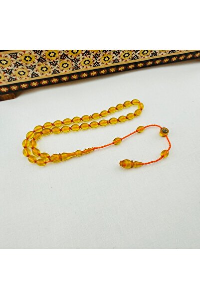 Bülbül Tesbih Usta İmzalı Bilek Boy Blok Zar Ateş Kehribar Tespih | Üstün Par...