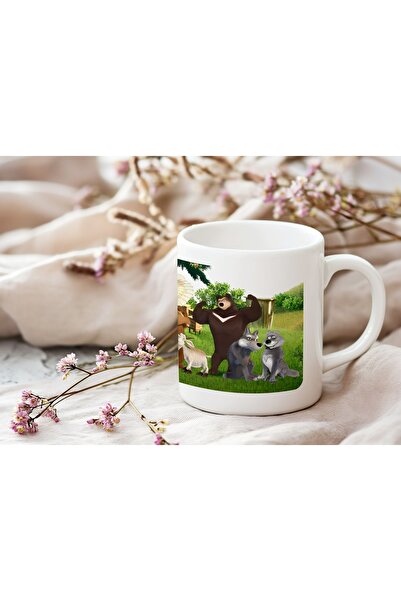 Beramussa كوب مشهد عائلة ماشا والدب - مطبوع هدايا ملونة خاصة للأطفال