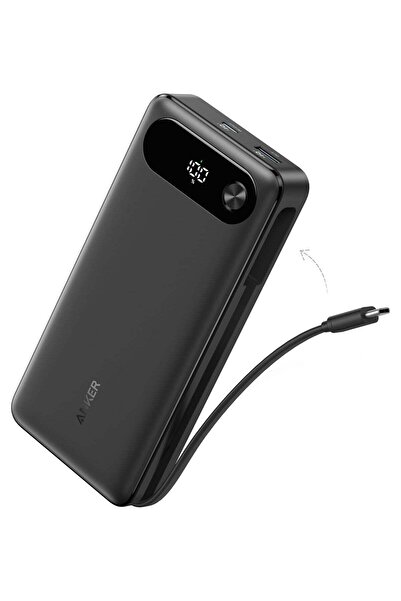 Anker 20,000mAh Power Bank with Built-In USB-C Cable, 87W Fast Charging
