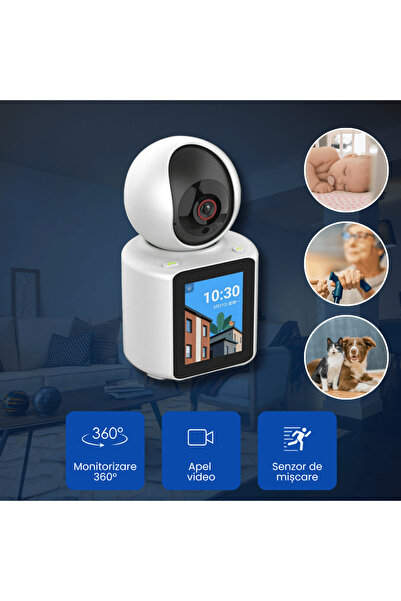 OferteTop Wi-Fi Surveillance Camera with 360° Monitoring, Audio-Video Calling