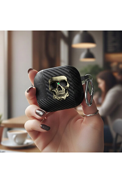 CaseOnn حافظة آبل إيربودز برو/برو الجيل الثاني آمنة مع قفل، تصميم جمجمة من ال...