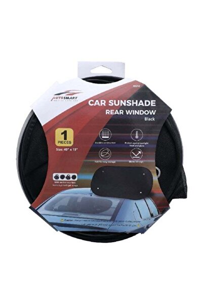 AUTOSMART قاطعة مظلة الشمس للنافذة الخلفية للسيارة باللون الأسود مقاس 40 × 19...