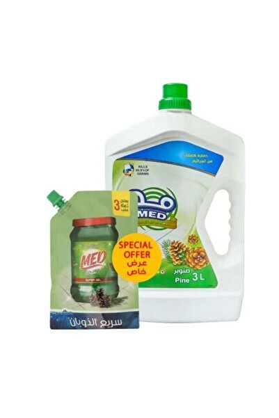 MED معقم أرضيات برائحة الصبار 3 لتر + 300 جرام جل تنظيف