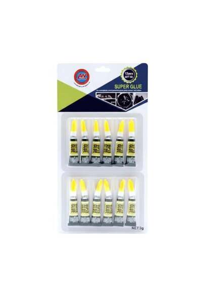 Meven Set Beauty Super Glo Multi-Purpose Super Strength Glue - 12 pcs × 3 g