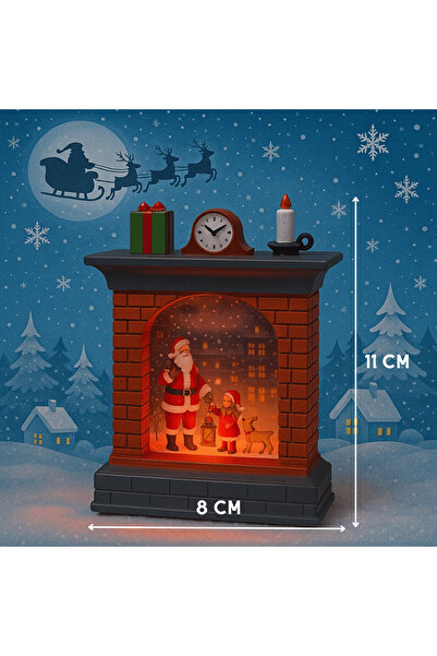 Vukito Pilli Işıklı Renk Değiştiren Mini Şömine – Yılbaşı Dekoru (11 cm)