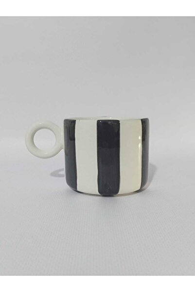 Zümrüdüanka Seramik Striped Handmade Ceramic Mug