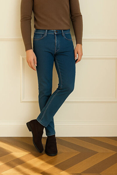 comstar Men's Basic Cotton Slim Fit Blue Jeans Pants