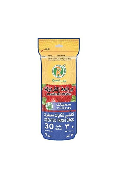 Rema أكياس قمامة برائحة الفراولة، 30 جالونًا، عبوة من 15 كيسًا