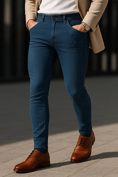 comstar Men's Cotton Basic Blue Jeans Trousers