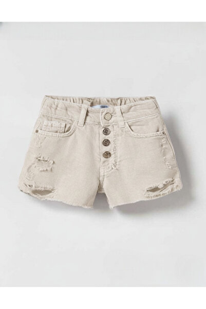 SmallTouch Kız Çocuk Yırtık Detaylı Kot Şort