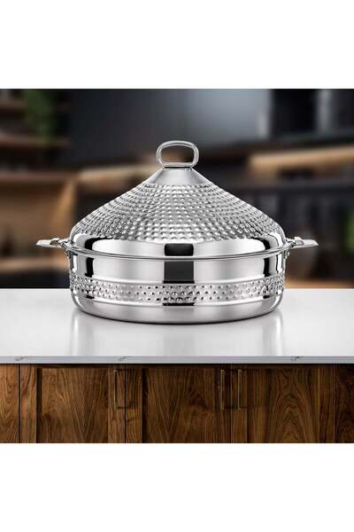 Almarjan قدر ساخن ستانلس ستيل 35 سم فضي – عبير