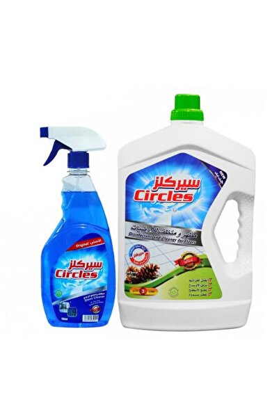 Circles Pine-Scented Floor Disinfectant | 3 L + Glass Cleaner 700 ml