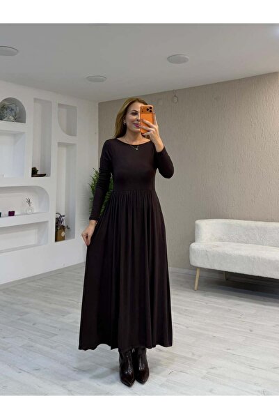 İrka Moda Çilek Triko Sırt Dekolteli Elbise