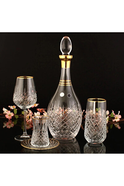 AbkaKristal SOFRA TAKIMI ALLEGRA SERİ ALFA ALTIN DEKOR 49 PARÇA 12 KİŞİLİK