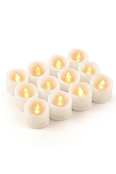 Generic 12-Piece Decorative LED Flameless Candle Lamp Set - White, 20x15x6cm