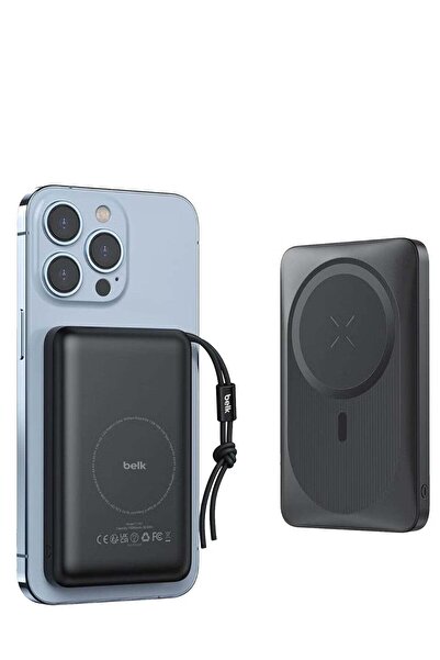 Belk magnetic wireless charging power bank, lightweight and portable, 10000 mAh, 20W, Black