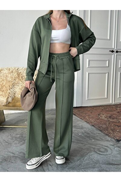 LOQFashion Modal Kumaş Metal Fermuar Çımalı Eşofman Takımı