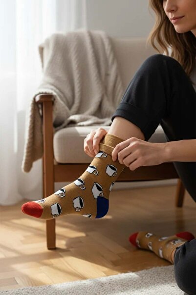 CANMODA Șosete colorate cu model de cafea într-o cană (potrivite pentru mărim...