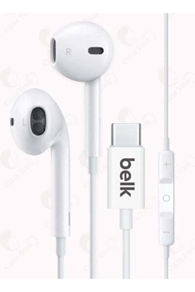 Belk سماعات أذن ممتازة من النوع C مع ميكروفون، جهير عميق، صوت واضح، عزل الضوض...