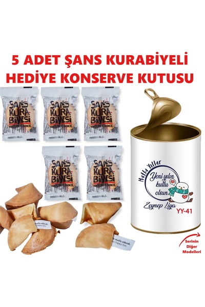 E-Hediyeci Kişiye Özel Yılbaşı Hediyesi, Şans Kurabiyeli Yeni Yıl Hediye Kutu...