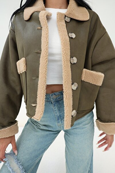 Chef d'atelier Women's Suede Fur Lined Jacket Coat