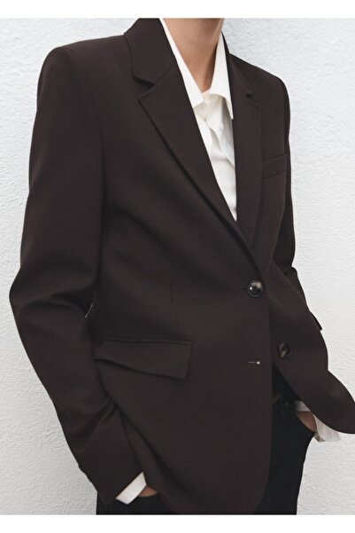 MANGO Woman Düz kesim blazer ceket