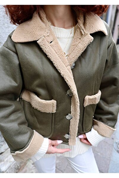 Chef d'atelier Women's Suede Fur Lined Jacket Coat