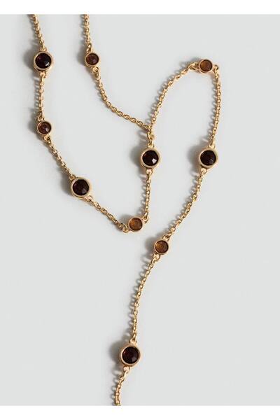 MANGO Woman Üçlü uzun kolye