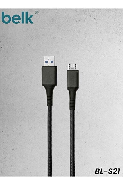 Belk كابل BL-S21 Micro USB بطول 2 متر - شحن سريع بقوة 10 وات ومزامنة بيانات بسرعة 480 ميجابت في الثانية
