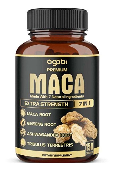 agobi كبسولات جذور الماكا الفاخرة 7 في 1 - عدد 150 (أشواغاندا، الجينسنغ، التر...